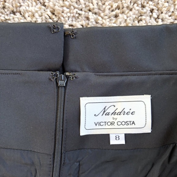 Vintage 80s Victor Costa Nahdree Cross Strap Collared Dress Womens 8 Black USA - Picture 4 of 11